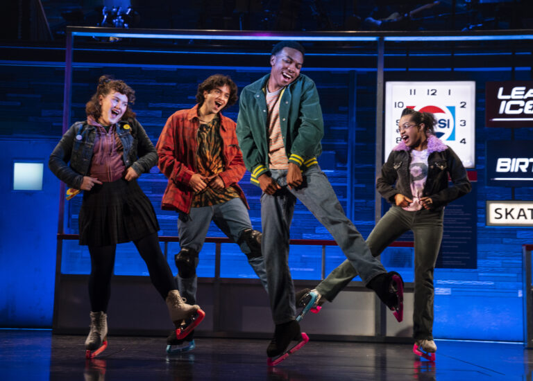 008r2 - (l to r)_ Nina White, Michael Iskander, Fernell Hogan, and Olivia Hardy in the Original Broadway Company of KIMBERLY AKIMBO, photo by Joan Marcus